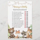 Baby shower van mammie- of pappelspellen Woodland (Voorkant)