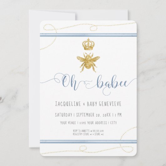 Baby shower van mammie om goud te worden Glitter B Kaart (Voorkant)