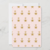 Baby shower van mammie tot bee glitter roze meisje kaart (Achterkant)