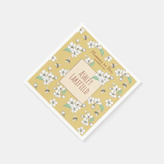 Baby shower van mammie tot beenmerg-satin Gold Servet (Hoek)