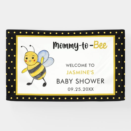 Baby shower van mammie-tot-bijen Cute Bee Welkom G Spandoek (Horizontaal)