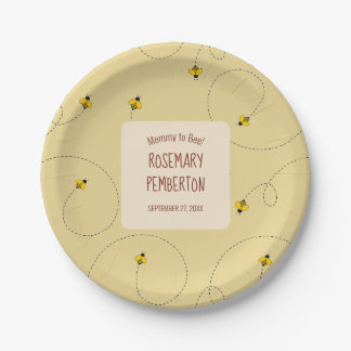Baby shower van mammie tot honinghoning papieren bordje