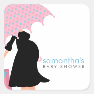 Baby shower van mammie vierkante sticker