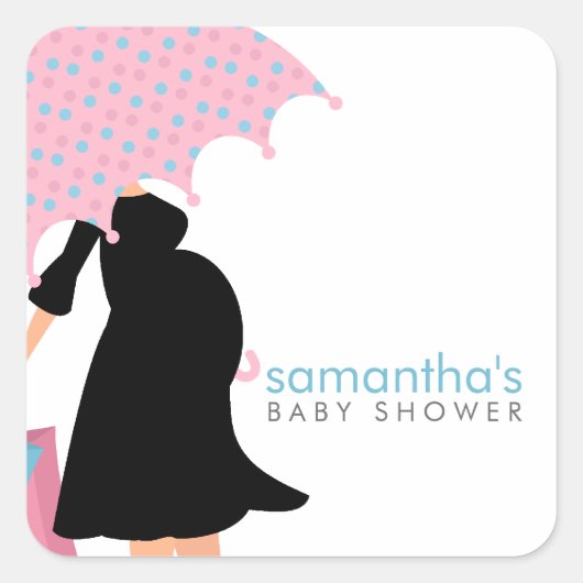 Baby shower van mammie vierkante sticker (Voorkant)
