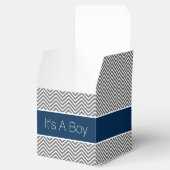 Baby shower van marineslauw en steenkoolgrijs bedankdoosjes (Geopend)