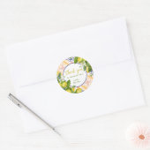 Baby shower van mediterrane citroengeel fruit ronde sticker (Envelop)