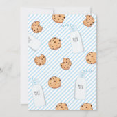 Baby shower van melk en koekjes blauw kaart (Achterkant)