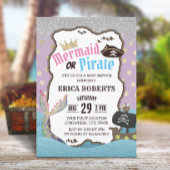 Baby shower van Mermaid of Pirate Paarse en Gold S Kaart