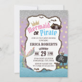 Baby shower van Mermaid of Pirate Paarse en Gold S Kaart (Voorkant)