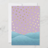 Baby shower van Mermaid of Pirate Paarse en Gold S Kaart (Achterkant)