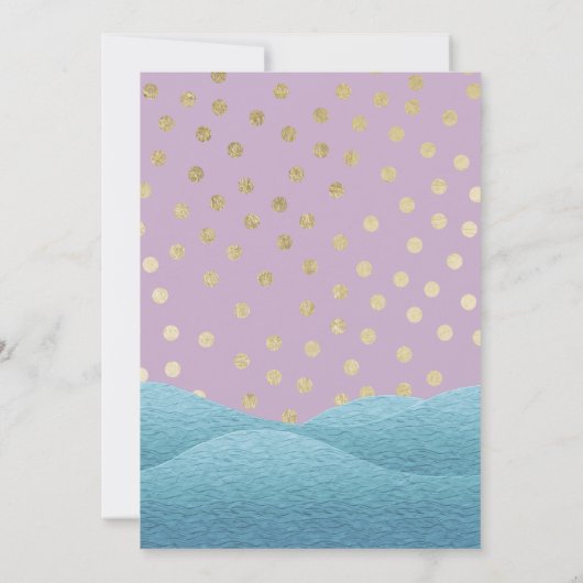 Baby shower van Mermaid of Pirate Paarse en Gold S Kaart (Achterkant)