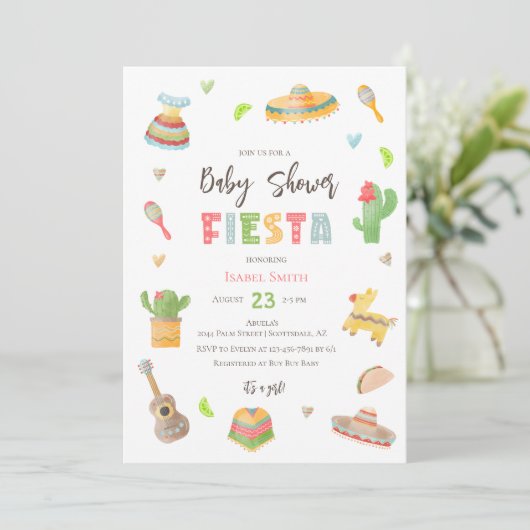 Baby shower van Mexicaanse Colorful Fiesta Kaart (Staand voorkant)