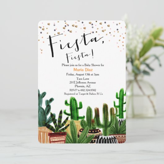 Baby shower van Mexican Fiesta Kaart (Staand voorkant)