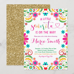Baby shower van Mexican Floral Fiesta Kaart