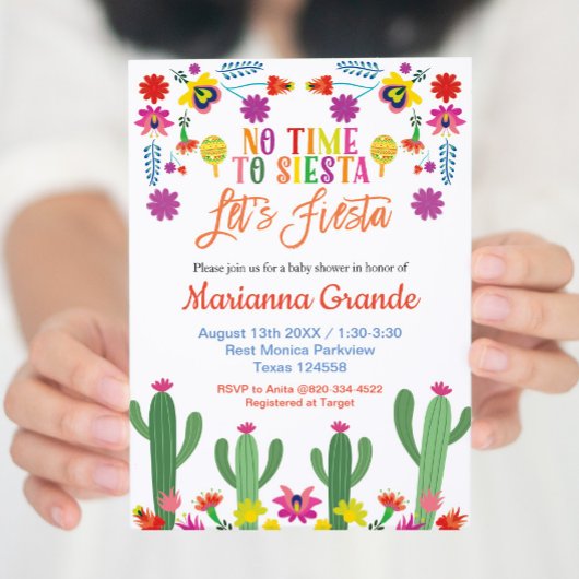 Baby shower van Mexican Floral Fiesta Kaart