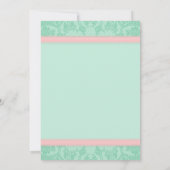 Baby shower van Mint en Roze kant en Bow Kaart (Achterkant)