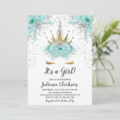 Baby shower van Mint, Silver en Gold Unicorn Princ Kaart (Staand voorkant)