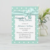 Baby shower van Mint & White Polka Dot Couple Kaart (Staand voorkant)