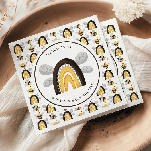 Baby shower van Mod Rainbow Bumblebee Servet