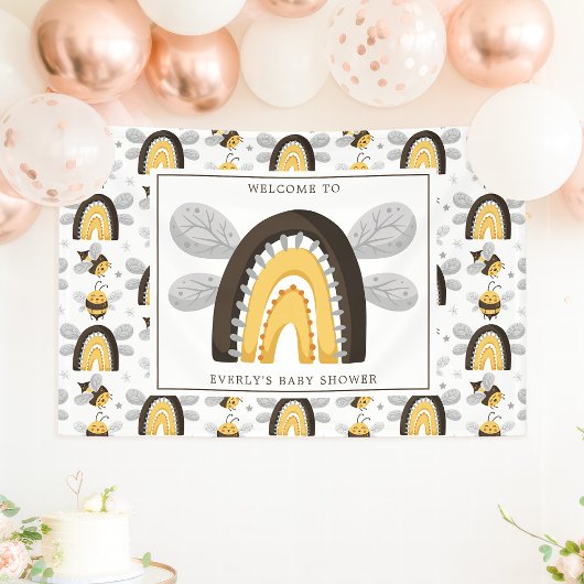 Baby shower van Mod Rainbow Bumblebee Spandoek