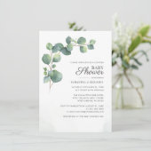 Baby shower van moderne groene eucalyptusparen kaart (Staand voorkant)