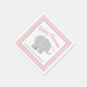 Baby shower van moderne roze en grijze olifanten servetten (Hoek)