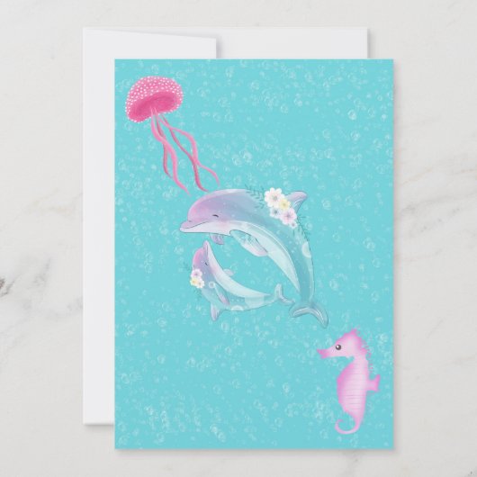Baby shower van moeder en Baby dolfijnen (Achterkant)