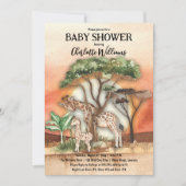 Baby shower van moeder en Baby Safari Kaart (Voorkant)