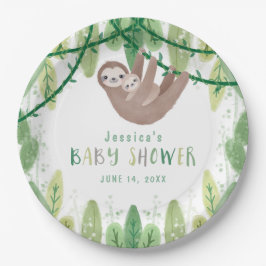Baby shower van moeder en baby slotwijn papieren bordje