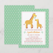 Baby shower van moeder en kind Giraffe Kaart (Voorkant / Achterkant)