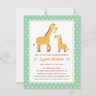 Baby shower van moeder en kind Giraffe Kaart