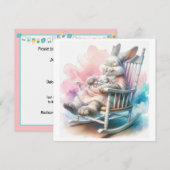 Baby shower van moederkonijn kaart (Voorkant / Achterkant)