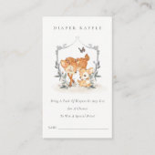 Baby shower van moer Deer Fawn Floral Diaper Raffl Informatiekaartje (Voorkant)