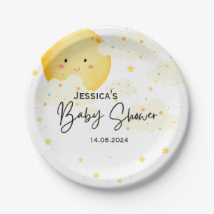 Baby shower van moon en sterren papieren bordje