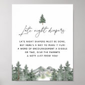 Baby shower van mountain Late Night Diapers Poster (Voorkant)