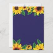 Baby shower van Navy Blue Sunflower Kaart (Achterkant)