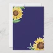 Baby shower van Navy Blue Sunflower Kaart (Achterkant)