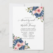 Baby shower van Navy en Blush Floral per Mail Kaart (Voorkant)