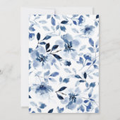 Baby shower van Navy en Dusty Blue Boy Floral Kaart (Achterkant)