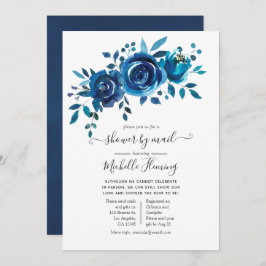 Baby shower van Navy en White Floral per mail Kaart