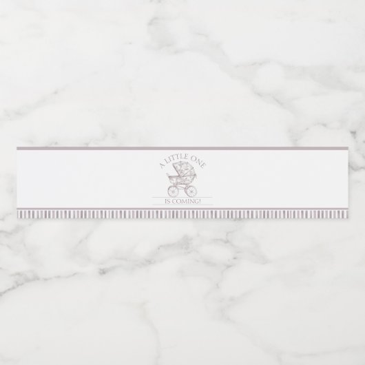 Baby shower van Neutral Toile de Jouy Waterfles Etiket (Enkel label)