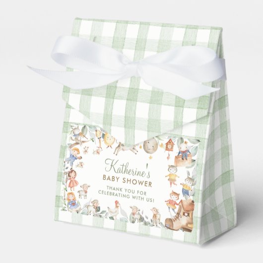 Baby shower van Nursery Rhyme Greenery 1st Birthda Bedankdoosjes (Voorkant Zijde)