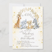 Baby shower van oerwoud savannahoudende safari kaart (Voorkant)