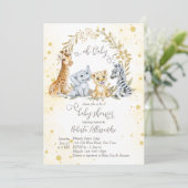 Baby shower van oerwoud savannahoudende safari kaart (Staand voorkant)