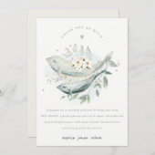 Baby shower van onderzeese walvisvis bedankkaart (Voorkant / Achterkant)