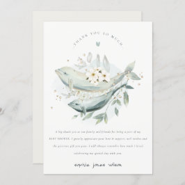 Baby shower van onderzeese walvisvis bedankkaart