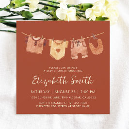 Baby shower van Oranje babykleding verbrand Kaart