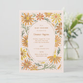 Baby shower van Oranje en gele dagen Kaart (Staand voorkant)