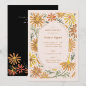 Baby shower van Oranje en gele dagen Kaart (Voorkant / Achterkant)