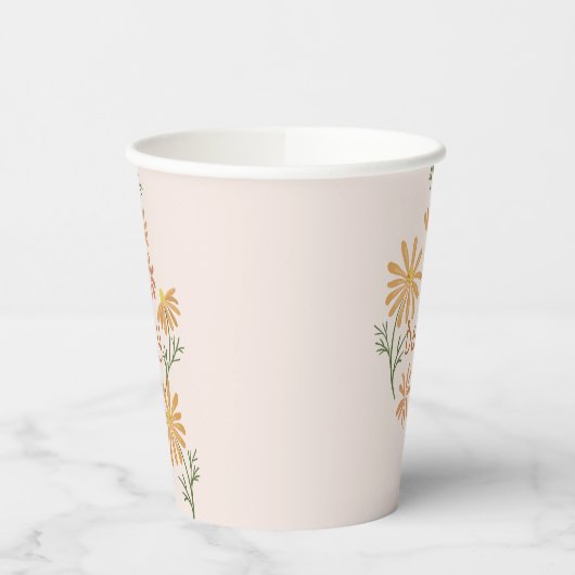 Baby shower van Oranje en gele dagen Papieren Bekers (Links)